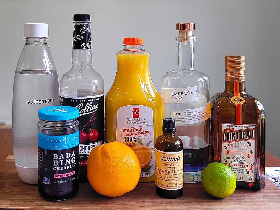 Empress 1908 Indigo Gin Fizz ingredients.