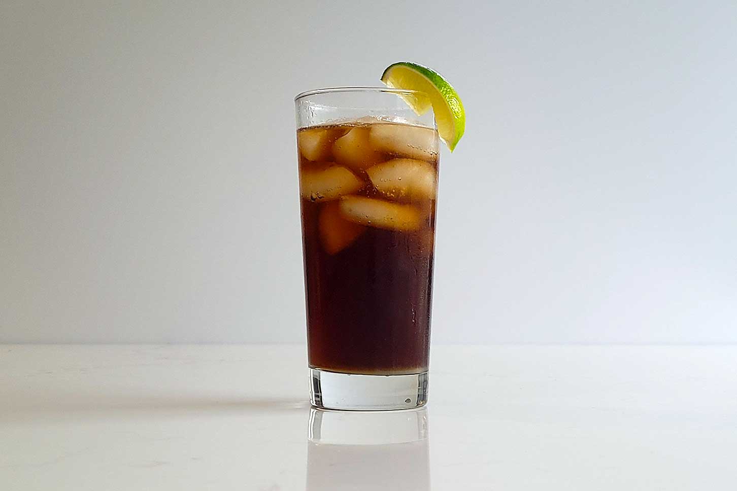 The Cuba Libre - made with rum, Coke, and fresh lime juice.