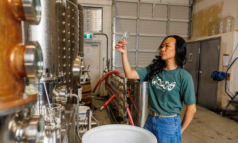 Sampling spirits at The Woods Spirit Co.