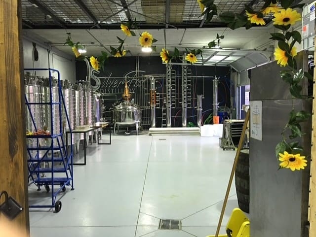 Interior of Silver Fox Distillery in Arthur, Ontario.