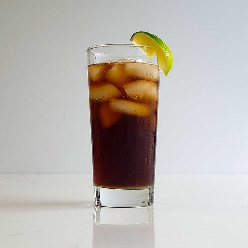 The Cuba Libre - made with rum, Coke, and fresh lime juice.