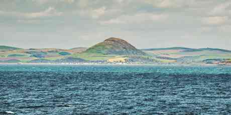 View of Ballantrae in the Lowland area of Scotland from the ocean.