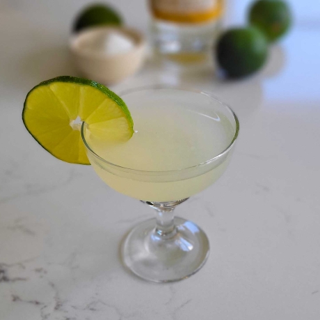 The classic daiquiri - made with white rum, lime juice, and sugar.