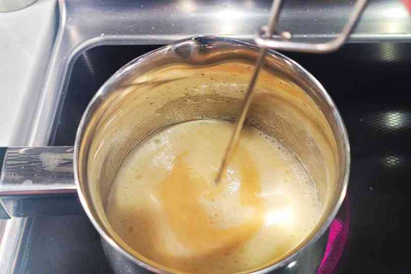 Butter browning in a pot.