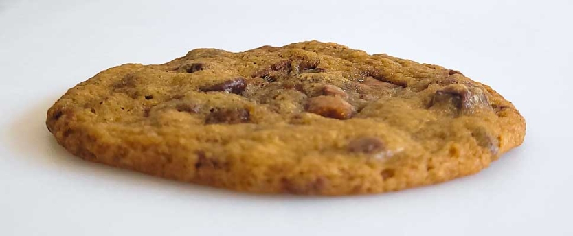 Thin brown butter bourbon toffee chocloate chip cookie.