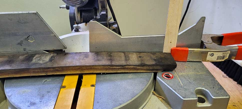 Stave on a miter saw.