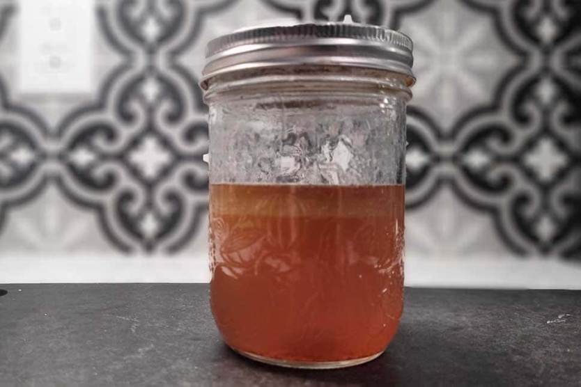 Bourbon and bacon fat in a jar.